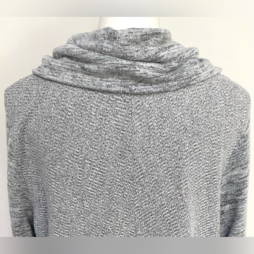 Sojo Womens XL Solid Gray Cowl Neck Sweater Grandmillenial Preppy Cabincore - Picture 5 of 13